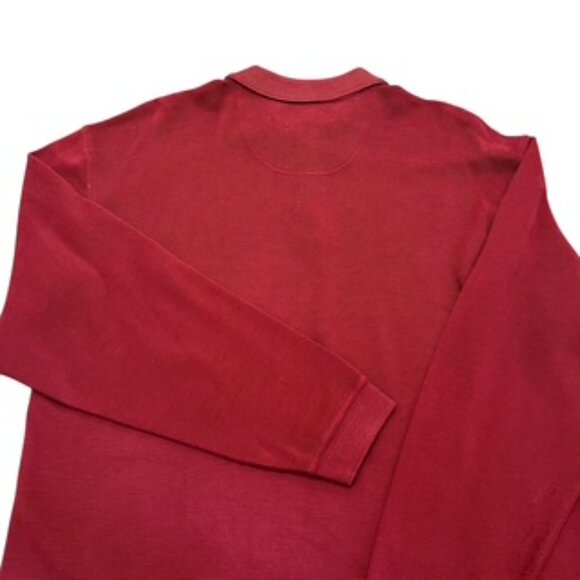 Tommy Bahama Burgundy Sweater Mens Large Long Sleeve Silk Polo - Picture 7 of 13